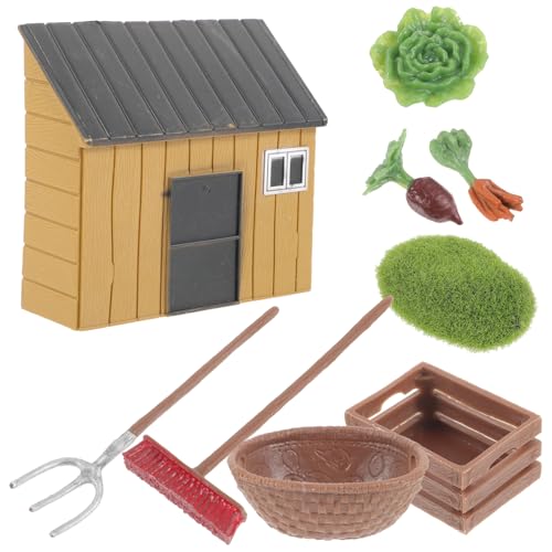 DECHOUS 1Satz Mini Modelle Mit Zubehör Garten Dekorationen Realistische Farm Spielzeuge Mit Gemüse Und Teile Mini Hausaccessoires Für Kreative von DECHOUS