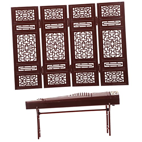 DECHOUS 1Satz Mini Retro Guzheng Mit Bildschirmmodellen Teiliges Puppenhaus Dekorationsspielzeug Für Cosplay Und Mikrolandschaften von DECHOUS