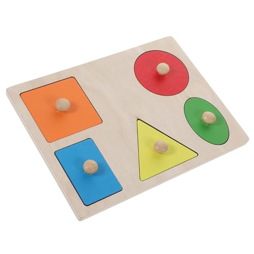 DECHOUS 1Satz Pädagogisches Holzblockspielzeug Für Geometrische Formen Lernspielzeug Für Kindergarten Formenunterrichtshilfen Zur Farberkennung Und Kognitiven Entwicklung von DECHOUS