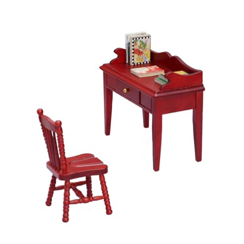 DECHOUS 1Satz Schreibtisch Und Stuhl Edlem Holzdesign Buchblöcke Zubehör Für Kinderzimmer Und Spielhäuser von DECHOUS