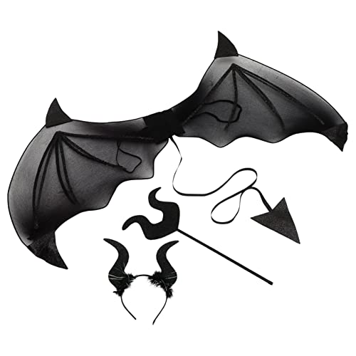 DECHOUS 1Satz Teufel Zubehör Set für Halloween Teiliges Cosplay Kostüm Accessoire Set mit Teufelsflügeln Elastischem Haarreif und Langlebigen Materialien für Party Dekoration DECHOUS 1Satz Teufel Zubehör Set für Halloween Teiliges Cosplay Kostüm Accessoire Set mit Teufelsflügeln Elastischem Haarreif und Langlebigen Materialien für Party Dekoration von DECHOUS