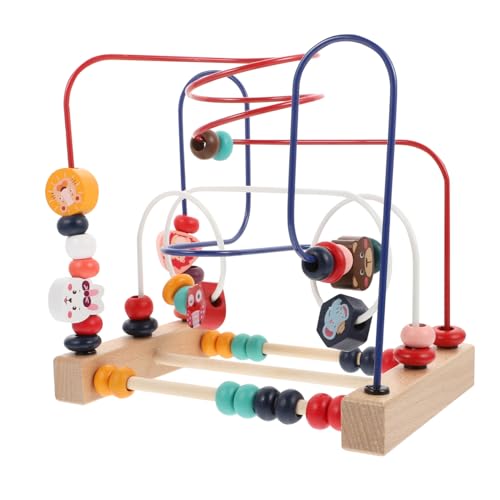 DECHOUS 1Stück Holzperlen Maze Roller Pädagogisches Puzzlespielzeug Für Kleinkinder Motorikspielzeug Hand Auge Koordination Hochwertiges Holzspielzeug Für Kreative von DECHOUS