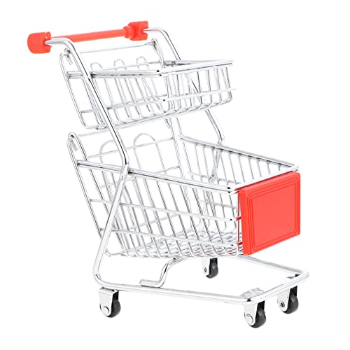 DECHOUS 1Stück Mini Einkaufswagen Für Rotes Modell Dekoration Und Aufbewahrung Für Schreibtisch Und Rollenspiel Für Kreative Spielstunden von DECHOUS