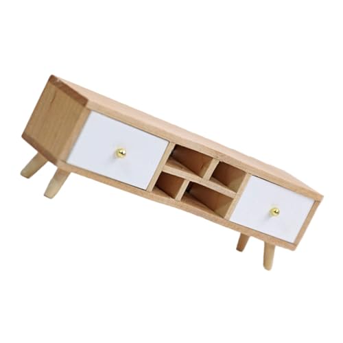 DECHOUS 1Stück Mini Möbel Ornament Aus Holz Zartes Tv Kabinett Für Puppenhaus Mini Schubladenmodell Für Wohnzimmer Dekoration Exquisites Design Und Hochwertige Verarbeitung von DECHOUS