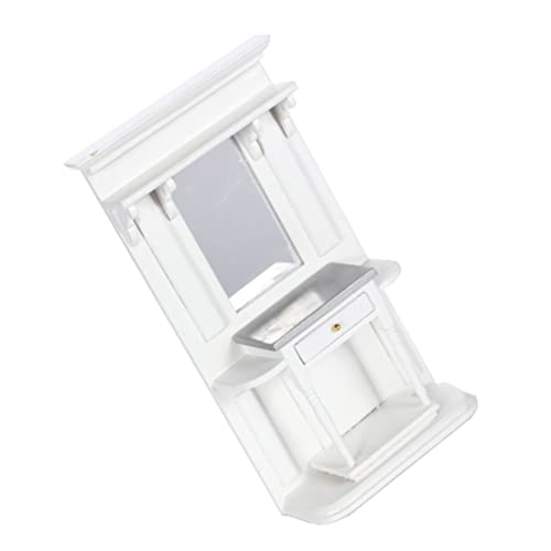 DECHOUS 1Stück Möbelmodell Aus DIY Schminktisch Mit Spiegel Für Puppenhaus Miniaturmöbel Perfektes Zubehör Für Mini Puppenhaus Und Gartenaccessoires von DECHOUS