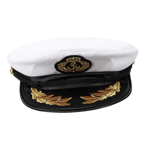 DECHOUS Unisex Yacht Mütze Matrosenmütze Kostüm Admiral General Yachthut Größe 56-58cm von DECHOUS