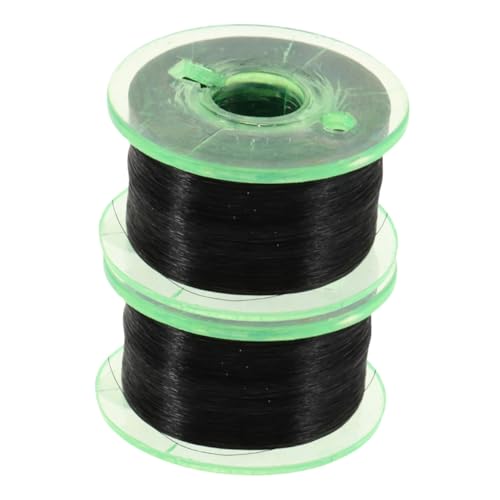 DECHOUS 2 Rollen Saiten Magische Requisiten Trickartikel Zauberer Requisiten Illusionsrequisiten Unsichtbarer Faden Floating-Ring-Trick-Thread Bühnenzubehör Zauberer-Set Black Plastik von DECHOUS