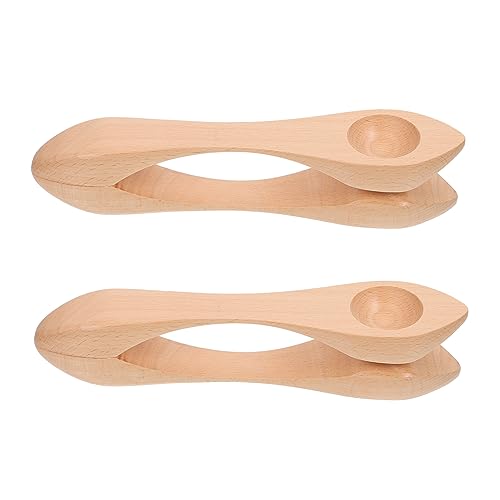 DECHOUS 2 STÜCK Holzmusiklöffel für Pädagogisches Percussion Instrument für Kindergartenaufführungen Hochwertiges Holz für Musikspiel und Kreative von DECHOUS