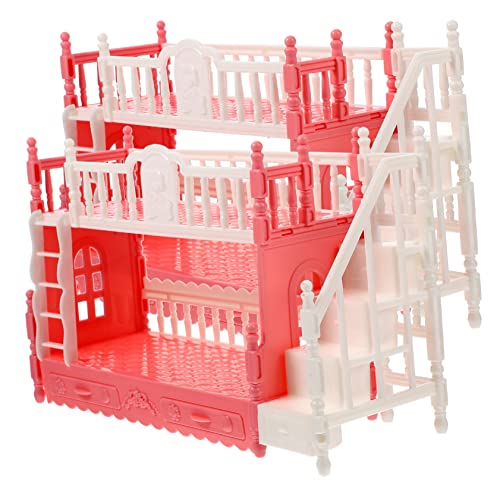 DECHOUS 2 Sätze Etagenbett Für Puppen Mini-etagenbett Miniaturpuppenbett Mini Möbelmodelle Mini-verzierung Puppenhausmöbel Requisiten Miniatur-etagenbettmodell Plastik von DECHOUS