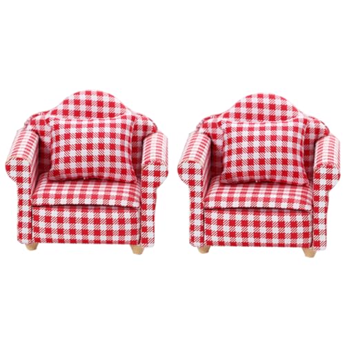 DECHOUS 2 Sätze Mini-Sofa Möbel Puppe Miniatur Modelle Couch Mini-einzelsofa Mit Kissen Minisofa Mini-hausstuhl Rot Holz DECHOUS 2 Sätze Mini-Sofa Möbel Puppe Miniatur Modelle Couch Mini-einzelsofa Mit Kissen Minisofa Mini-hausstuhl Rot Holz von DECHOUS