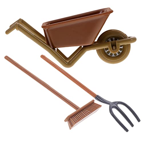 DECHOUS 2 Sätze Mini-Wagen Miniatur-puppenhauszubehör Mini- Tiny House Farming Tool Mini-puppenhauszubehör Miniaturfarmzubehör Puppenhaus-landwirtschaftswerkzeug Plastik von DECHOUS