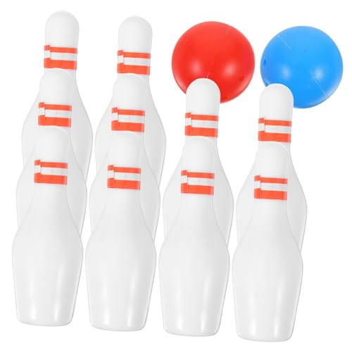 DECHOUS 2 Sätze Miniatur Bowling mit Roten und Blauen Kugeln Flaschen Resin Modell Europäischer Stil Realistische Mini Haus Szenerie DIY Basteln für Sammler von DECHOUS