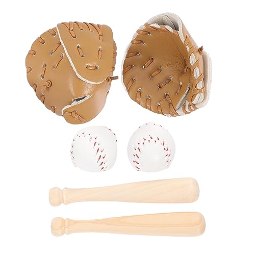 DECHOUS 2 Sets Baseball Softball Abdeckung Hand Baseballschläger Mini Baseballhandschuh Spiel Miniatur Baseballhandschuh Erste Handschuhe Baseman Baseball Dekorationen Zubehör von DECHOUS