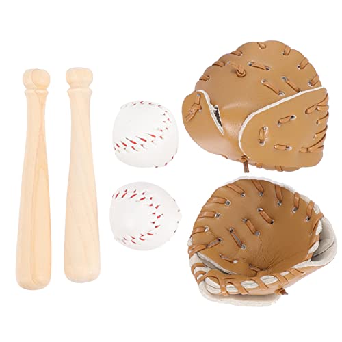 DECHOUS 2 Sets Miniatur-Baseballschläger Und Handschuh-Set: Puppenhaus-Sportdekorationen Zubehör Simulation Winziger Baseball-Kuchenaufsatz – Kindergeburtstagsparty-Gastgeschenke von DECHOUS