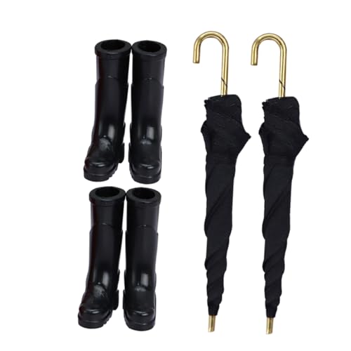 DECHOUS 2 Sets Miniatur-Regenstiefel Und Regenschirme: Puppenhauszubehör REGT Zum Spielen Und Rollenspielspaß Für Mini-hausszenen An DECHOUS 2 Sets Miniatur-Regenstiefel Und Regenschirme: Puppenhauszubehör REGT Zum Spielen Und Rollenspielspaß Für Mini-hausszenen An von DECHOUS