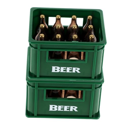 DECHOUS 2 Sets Puppenhausspielzeug Mini Hauszubehör Winzige Sachen Trinkflasche Miniatur Kleine Kisten Babyflasche Puppenzubehör Winziger Korb Mini Kisten Mini Flaschen von DECHOUS