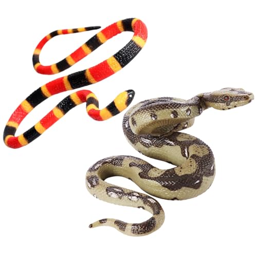 DECHOUS 2 Stück Big Python Model Toy für kinderspielzeug Animal Toys Tier Rollenspiel Schlange gefälscht klein realistisch Crawl Snakes-Modell Plastik von DECHOUS