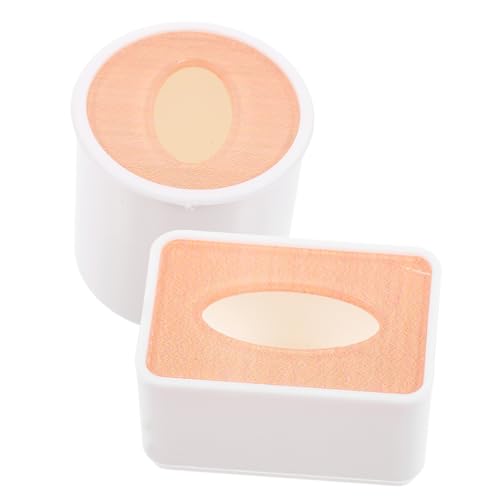 DECHOUS 2 Stück Box Miniatur Taschentuchbox Dekoration Puppenhauszubehör Miniatur Kinderspielzeug Miniaturmodell Mini Taschentuchhalter Taschentuchhalter Modell Miniaturzubehör von DECHOUS