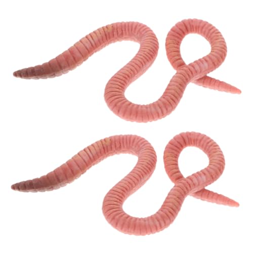 DECHOUS 2 Stück Insektenmodell Regenwürmer Lebensechtes Simulationstiermodell Seltsam Erkennungsmodell Würmer Zum Angeln Anlage Wurmhaken Verrückt Roboter Künstlich Rosa Plastik von DECHOUS