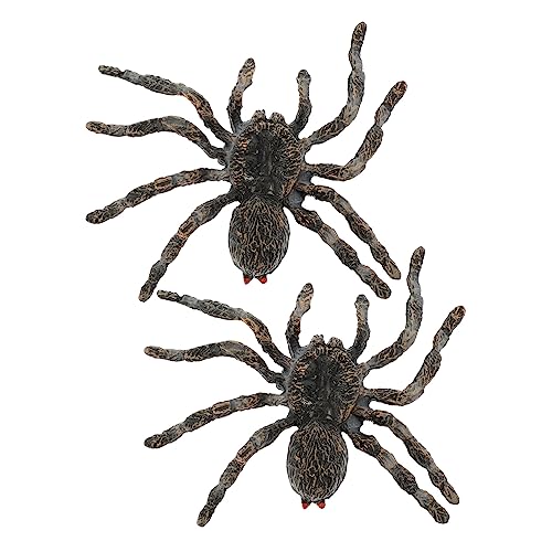 DECHOUS 2 Stück Insektenmodell halloweenkostüme Halloween Spinnen-Parodie-Requisite große haarige Spinne Produkt Halloween-Party- realistische große Spinne Plastik von DECHOUS