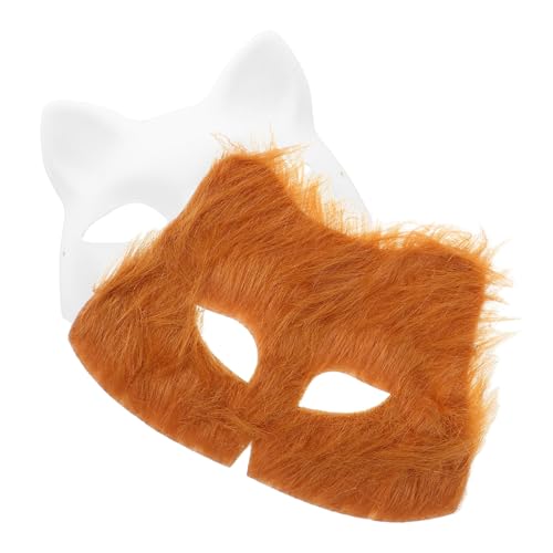 DECHOUS 2 Stück Katzenmaske Tiermasken Fuchs-masken-set Katzen-maskerade-maske Maskenkostüm Katze Gesichtsmaske Fuchsmaske Katzenfrauenmaske Halbmaske Halloween Maskenbau-kit Plüsch Yellow DECHOUS 2 Stück Katzenmaske Tiermasken Fuchs-masken-set Katzen-maskerade-maske Maskenkostüm Katze Gesichtsmaske Fuchsmaske Katzenfrauenmaske Halbmaske Halloween Maskenbau-kit Plüsch Yellow von DECHOUS