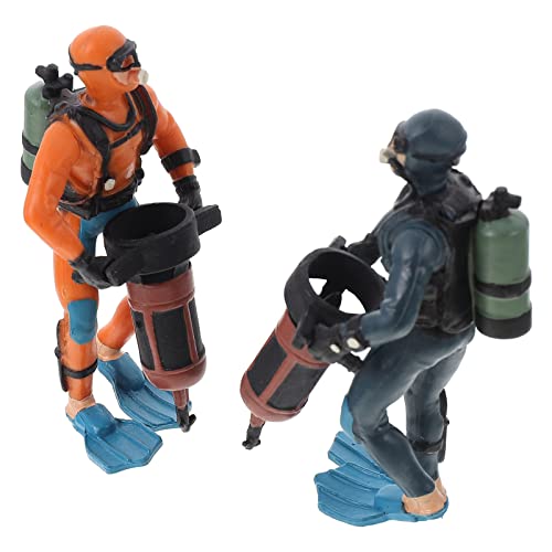 DECHOUS 2 Stück Kleine Taucherfiguren Simulierte Meerestaucher-Modelle Ornamente Winzige U-Boot-Schwimmer Für Das Puppenhaus- Im Aquarium von DECHOUS