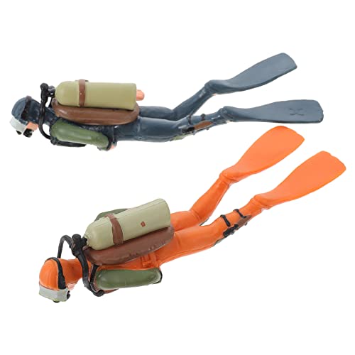 DECHOUS 2 Stück Kleine Taucherfiguren Simulierte Meerestaucher-Modelle Ornamente Winzige U-Boot-Schwimmer Für Das Puppenhaus- Im Aquarium von DECHOUS