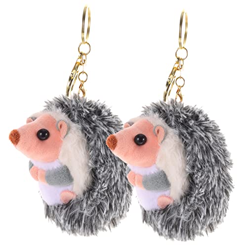 DECHOUS 2 Stück Kleiner Igel-anhänger Mini-Igel Plüsch-schlüsselanhänger Igel Als Schlüsselanhänger Plüsch-Igel-Puppe Cartoon Hängende Dekoration Kinderspielzeug Metall Dark Grey von DECHOUS