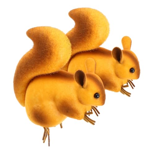 DECHOUS 2 Stück Kleines Eichhörnchen Modell Simulations Eichhörnchen Gefälschtes Eichhörnchen Realistisches Eichhörnchen Miniatur Eichhörnchen Mini Eichhörnchen Figuren Eichhörnchen von DECHOUS