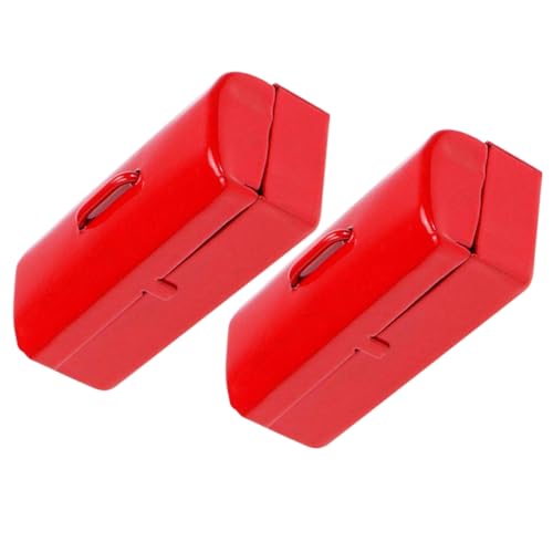 DECHOUS 2 Stück Mini-Blechdose mini Puppe künstlich drinnen Werkzeug für Modellbau Dollhouse Accessories werkzeugkoffer gefälschte Werkzeugkiste Kinderspielzeug Eisen rot von DECHOUS