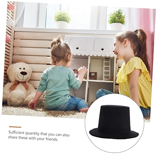 DECHOUS 2 Stück Mini Filzhüte zum Basteln DIY Puppen Hut Dekoration Schwarz Retro Mini für Handarbeit Puppen und Kreative Deko von DECHOUS