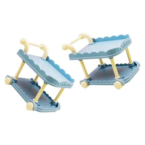 DECHOUS 2 Stück Mini-Foodtruck Miniatures spielzeugküche DIY-Miniaturen Modellbau Essenswagen puppenhauszubehör Miniatur-Esswagen-Dekorationen Miniatur-Speisewagenmodelle Plastik Blue von DECHOUS