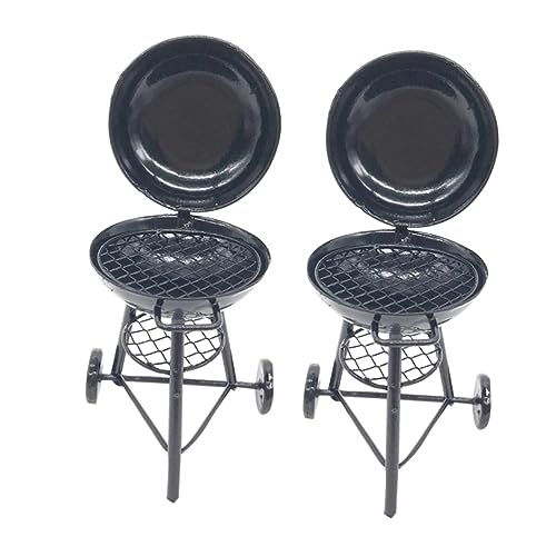 DECHOUS 2 Stück Mini-Grill für kinderspielzeug weinachtsgeschte weichnachtsgeschke Weihnachts assecoires swor Puppenhausgrill Mini-Ofen Mini-Backofen- Eisen Black von DECHOUS