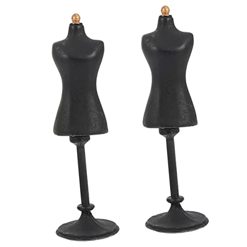 DECHOUS 2 Stück Mini-Mannequin-Ständer Puppe Modell Steht passendes Styling Kleideranzeige für kinderspielzeug Children Toys - spielzeuge Harz Black von DECHOUS