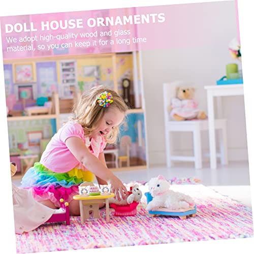 DECHOUS 2 Stück Miniatur Kuchenhaube Realistische Puppenhaus Dekoration DIY Mini Haus Zubehör Klare Tortenglocke für Miniatur Landschaften und Kleine Wohnräume Naturbelassener Holzsockel von DECHOUS