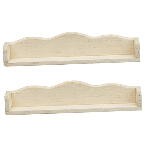 DECHOUS 2 Stück Miniatur Wandregal aus Holz Kleines Regal für Puppenhaus Dekoration Detailreiches Leichtes Mini Möbel Modell Stilvolles DIY Zubehör für Miniatur Häuser und Sammlungen von DECHOUS