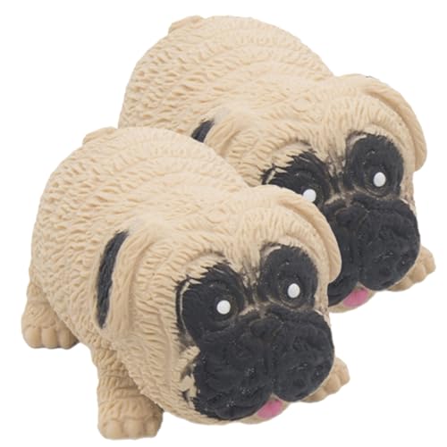 DECHOUS 2 Stück Mops Stressabbau Stressspielzeug in Welpenform für tierisches Quetschspielzeug kinderspielzeug Fun Toy kleine Spielsachen Hundespielzeug von DECHOUS