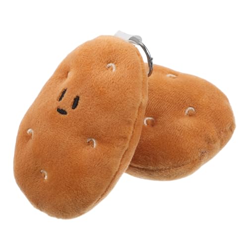 DECHOUS 2 Stück Plüsch-kartoffelanhänger Fruchtspielzeug Lustige Stofftiere Lustiges Kuscheltier Gemüsespielzeug Autokey -dekoration Mini-stofftier Taschenanhänger Plüschfutter Orange von DECHOUS