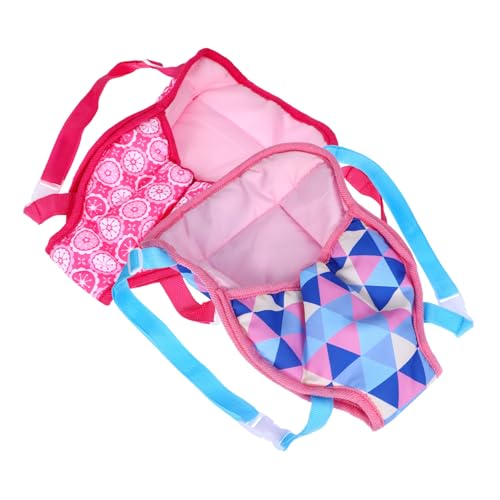DECHOUS 2 Stück Puppen Trage Puppentragetaschen Vorne Träger Puppenschlinge Plüsch Für Mädchen Tragetuch Für Babypuppen Babypuppentrage Für Kleine Mädchen Gurt Zum Tragen Der Puppe Stoff von DECHOUS