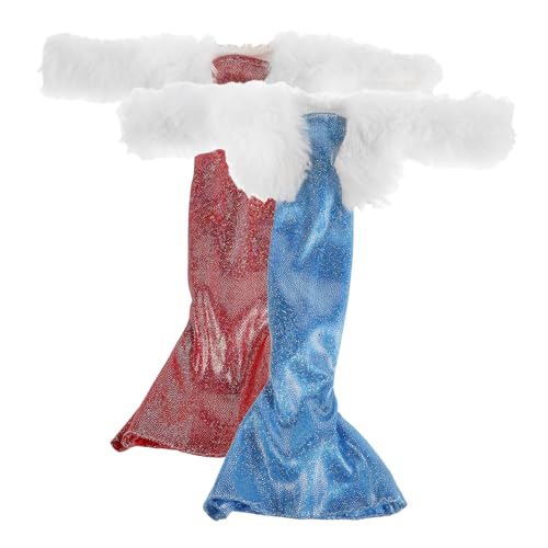 DECHOUS 2 Stück Puppenmodekleid Puppe Verkleiden Sich Kleidung Puppenkleid-Accessoires Puppenabend-Partykleid Puppe Formelles Kostüm Puppe Edles Partykleid Puppen-Party-Outfit Tragen Stoff von DECHOUS