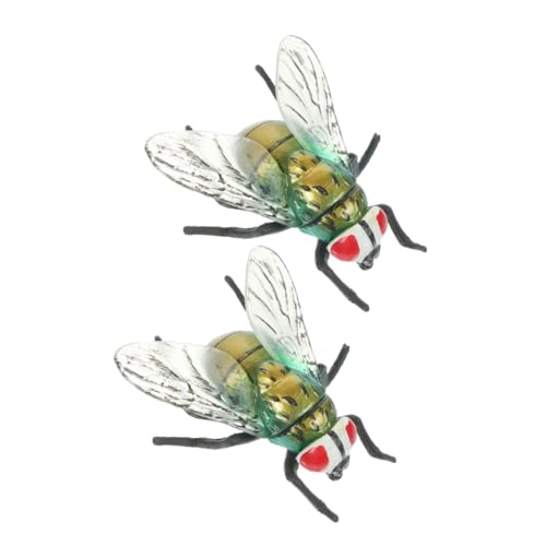 DECHOUS 2 Stück Simulationsfliegenmodell Halloween Dekoration gartenaccessoires Spielzeugfliege Insektenmodell Fliegeninsektenspielzeug realistische Fehler gefälschte Fehler Plastik von DECHOUS
