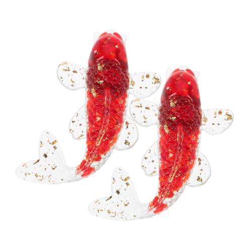 DECHOUS 2 Stück Teiliges Kristall koi Handgefertigt Poliert Dekorative Desktop Figur Aquarien Ornament für Zuhause und Büro von DECHOUS