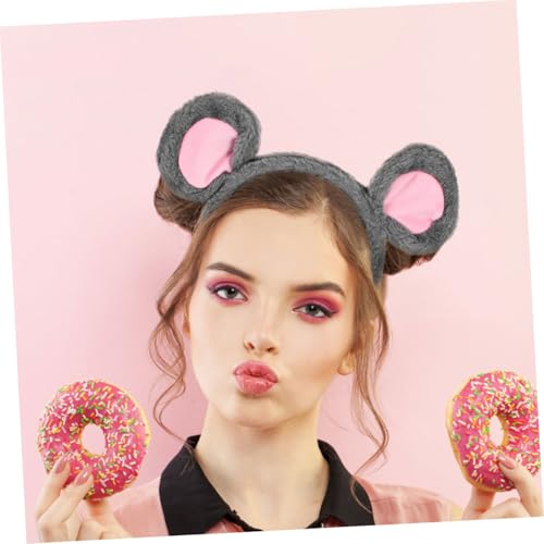 DECHOUS 2 Stück Teiliges Mausohren Stirnband aus Weichem Bequemes Cosplay Haarreif für Erwachsene und Lustiges Tierkostüm Zubehör für Partys Aufführungen und Karneval von DECHOUS