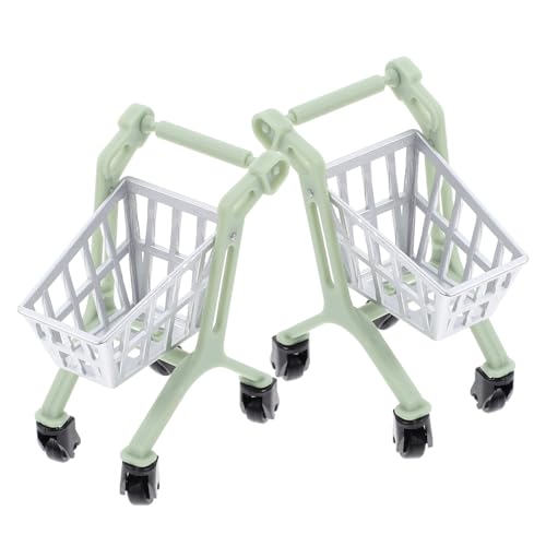 DECHOUS 2 Stück Trolley-Modell mini einkaufswagen Modell Dolly Kleiner Einkaufswagen zappeln Einkaufswagen- Mini-Einkaufswagen- Acryl Light Green von DECHOUS