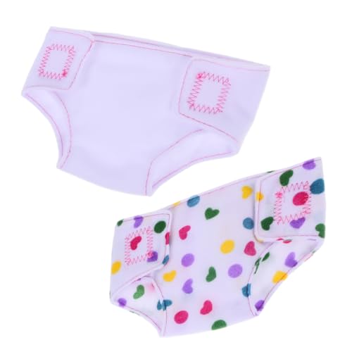 DECHOUS 2 Stück Unterwäsche für Babypuppen Puppen windel puppenwindeln babypuppe zubehör verstellbare Puppenhose Wiederverwendbare windel Kinderspielzeug Babytragetuch Puppenkleidung von DECHOUS