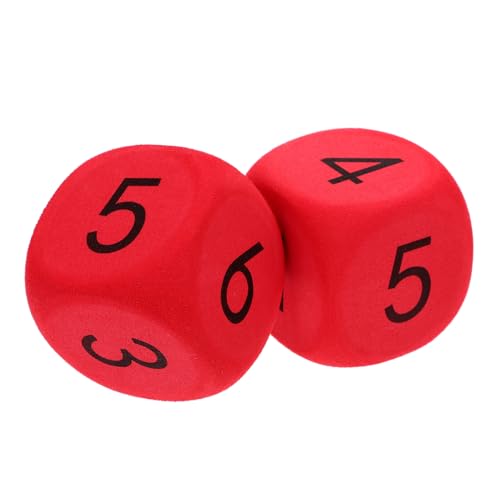 DECHOUS 2 Stück große für interaktive Spiele Spiele Schaum überdimensioniert riesig Jumbo Riese Zahlenwürfel farbige Eva rot von DECHOUS