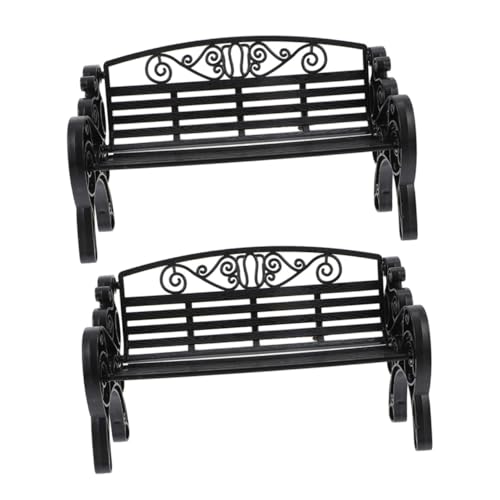 DECHOUS 2 Stücke Mini Stuhl Garten Kleine Möbel Winzige Bank Miniatur Sitzen Kunststoff Schwarz DECHOUS 2 Stücke Mini Stuhl Garten Kleine Möbel Winzige Bank Miniatur Sitzen Kunststoff Schwarz von DECHOUS