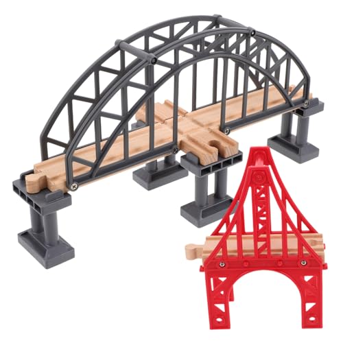 DECHOUS 2 Stücke Zug Track Brücke Zug Eisenbahn Zubehör Holz DECHOUS 2 Stücke Zug Track Brücke Zug Eisenbahn Zubehör Holz von DECHOUS