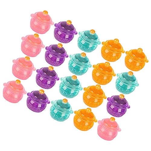 DECHOUS 20 Stück Aus Einem Topf Mit Pailletten Küchensimulationstöpfe Bildungs-mini-kochgeschirr Küche Miniherde Ornamente Miniaturtöpfe -simulationstöpfe Mini-Topf Harz von DECHOUS