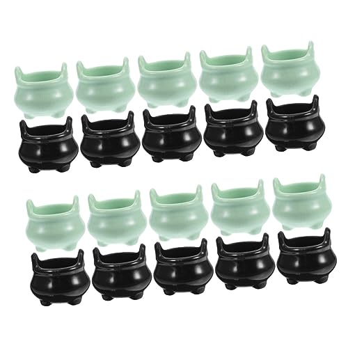 DECHOUS 20 Stück Dekoration Party Geist Vers halloween halloween toys halloween kürbisdeko Mini-Kesseltöpfe Halloween-Miniatur-Kesseltöpfe Plastik von DECHOUS